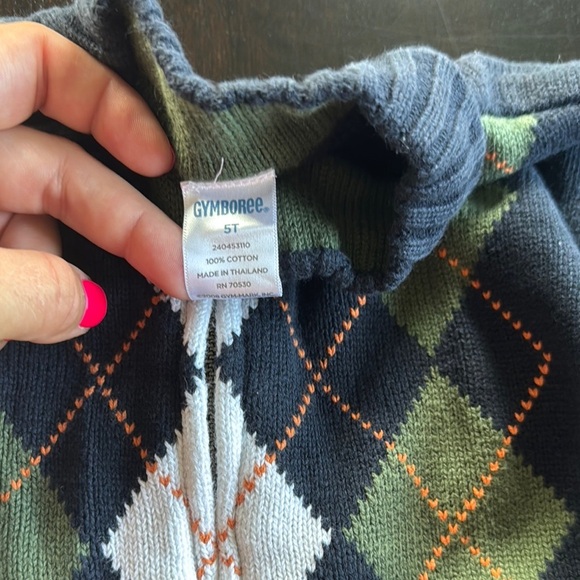Gymboree Blue and Green Sweater Cozy and Stylish - Picture 2 of 2